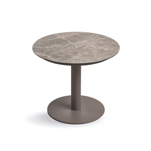 Cebu rundt sidebord - Brown Melange - Stone alu sokkel - Mål: Ø50 cm.